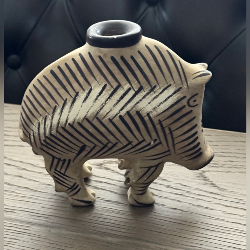 Metropolitan Museum of Art MMA  clay wild boar candlestick holder